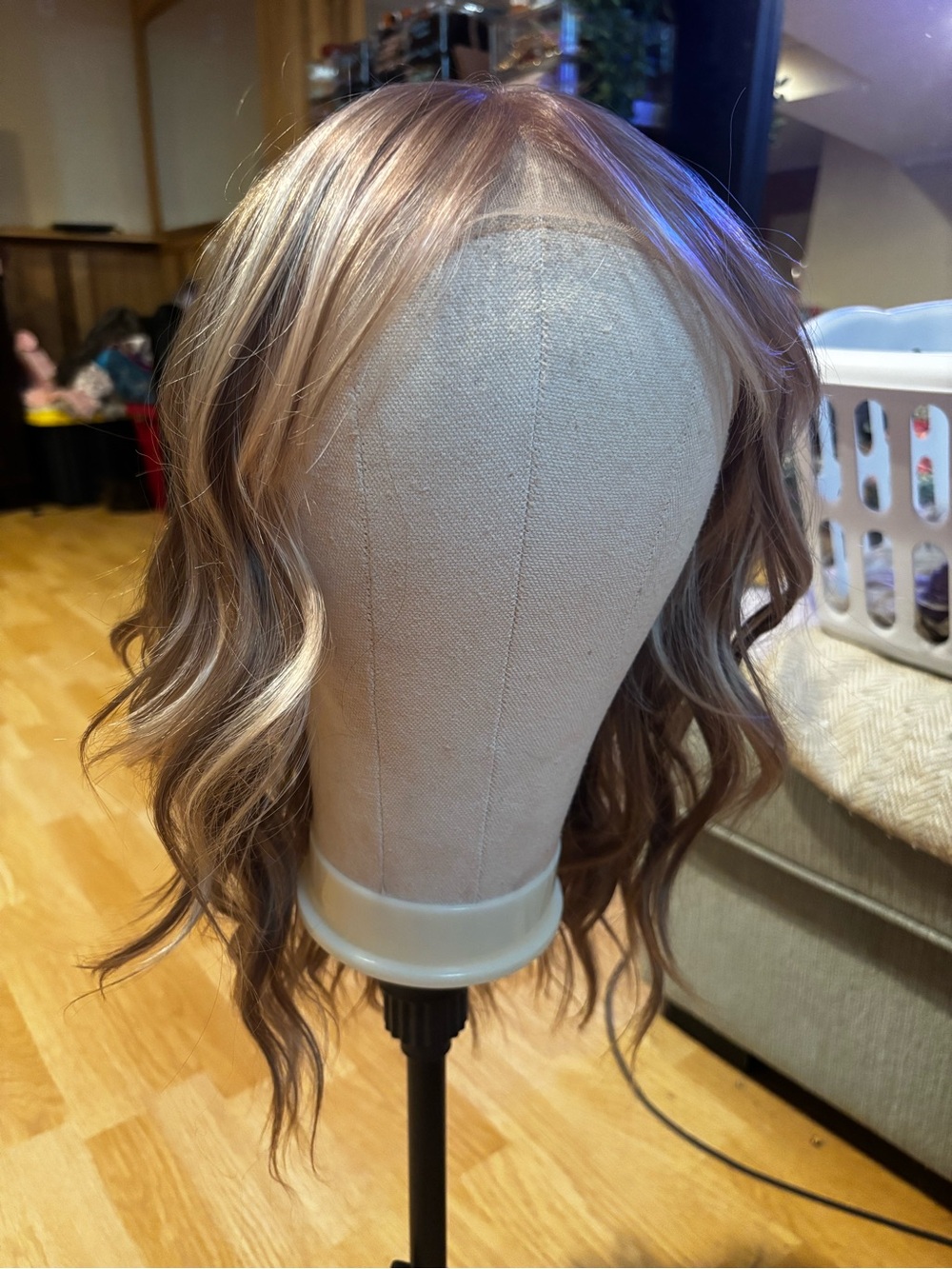 CSC Luxury Wavy Lace Front Wig in Ash Blonde and Light Brown Blend